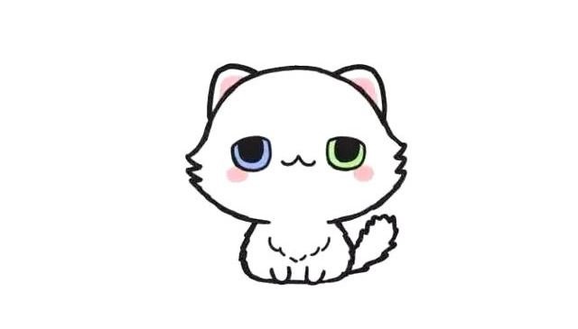 可爱的波斯猫简笔画步骤