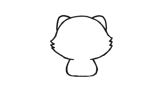 可爱的波斯猫简笔画步骤