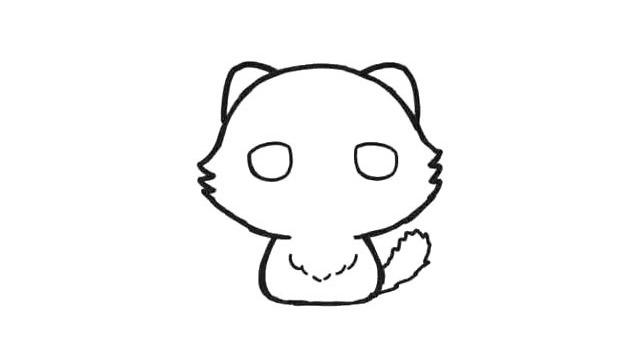 可爱的波斯猫简笔画步骤