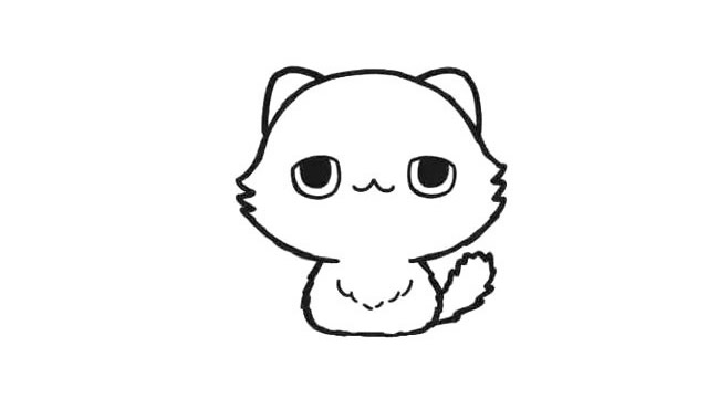 可爱的波斯猫简笔画步骤