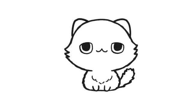可爱的波斯猫简笔画步骤