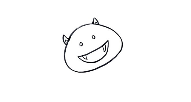 龇牙咧嘴的蝙蝠简笔画教程