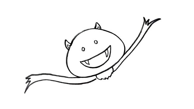 龇牙咧嘴的蝙蝠简笔画教程