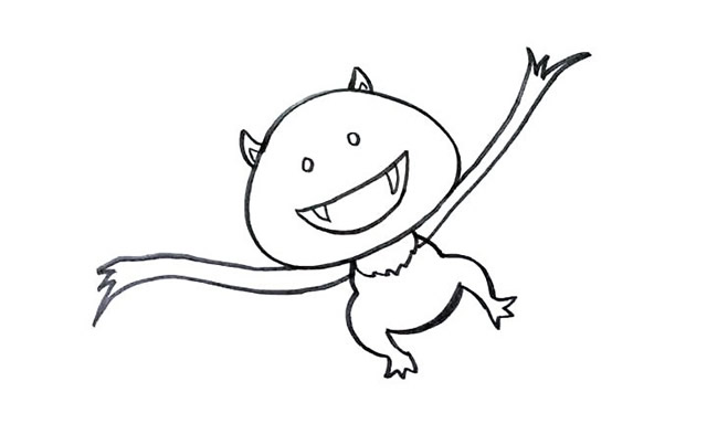 龇牙咧嘴的蝙蝠简笔画教程