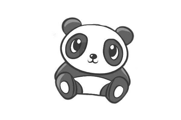 可爱的大熊猫简笔画步骤