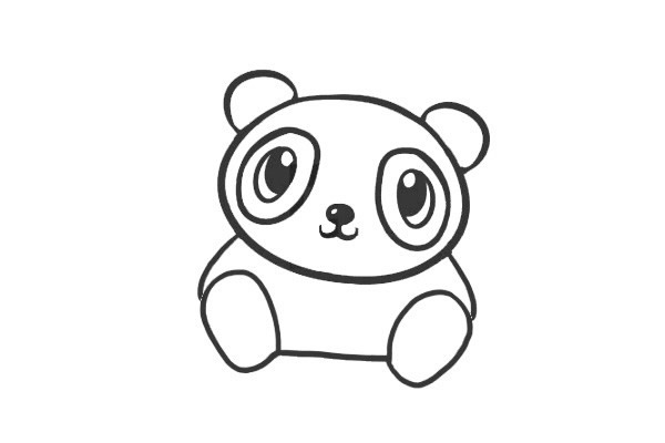 可爱的大熊猫简笔画步骤