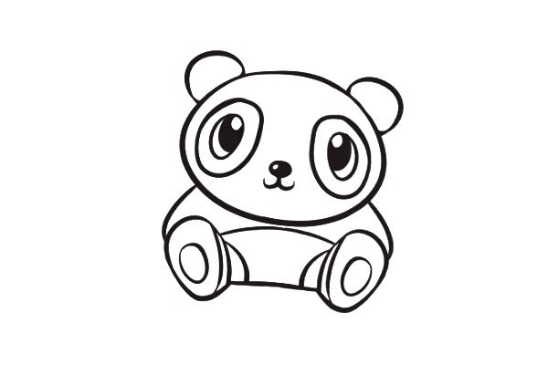 可爱的大熊猫简笔画步骤