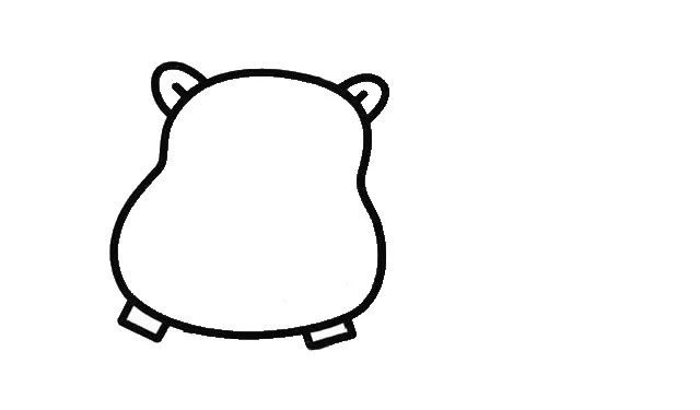 河马怎么画 涂色的河马简笔画教程