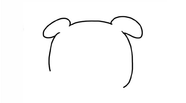 拿着花的可爱小猪简笔画