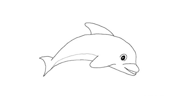 一步步教你画可爱的海豚简笔画