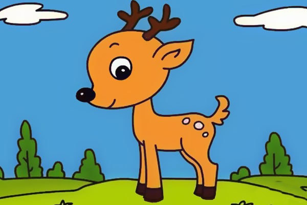 一步步教你画可爱的梅花鹿