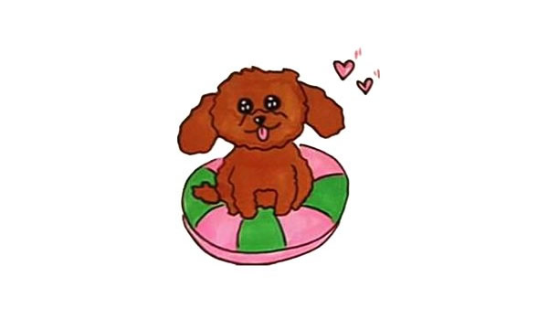 坐垫上的泰迪简笔画步骤