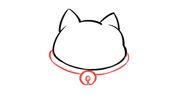 招财猫简笔画步骤教程