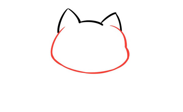 招财猫简笔画步骤教程