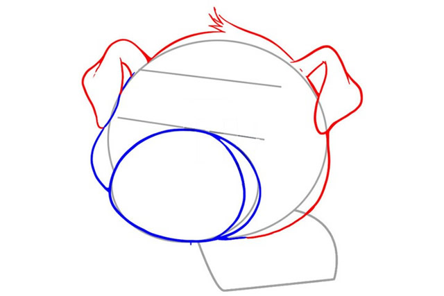 大头卡通小猪简笔画教程