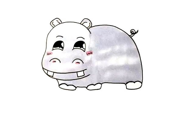 可爱的河马简笔画教程