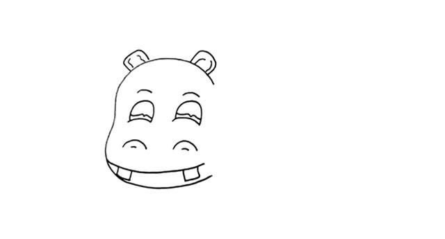 可爱的河马简笔画教程