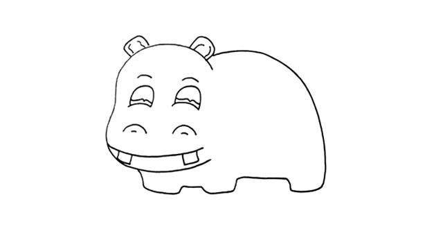 可爱的河马简笔画教程