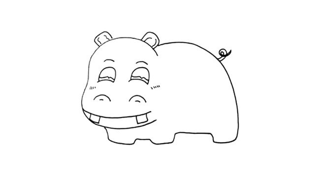 可爱的河马简笔画教程