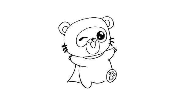 夜空中的小浣熊简笔画步骤 夜空中的小浣熊简笔画步骤