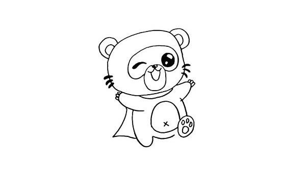 夜空中的小浣熊简笔画步骤 夜空中的小浣熊简笔画步骤