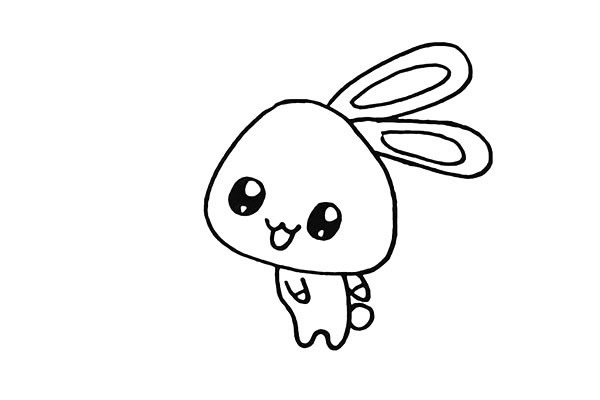 喜爱小花的兔子简笔画 喜爱小花的兔子简笔画