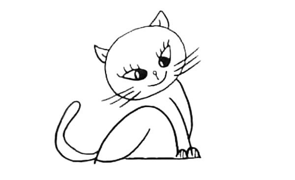 想吃鱼的小花猫简笔画步骤 想吃鱼的小花猫简笔画步骤