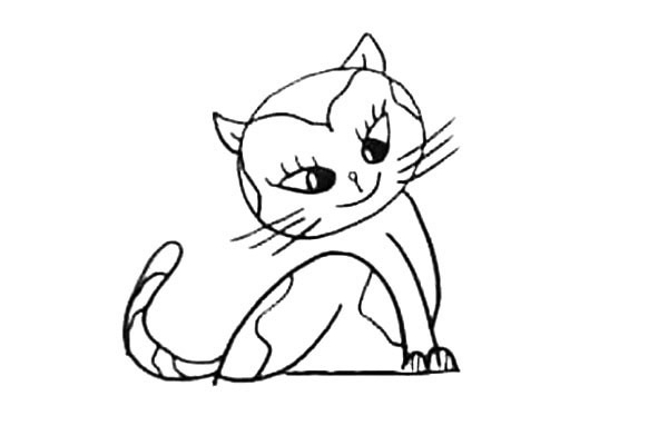 想吃鱼的小花猫简笔画步骤 想吃鱼的小花猫简笔画步骤