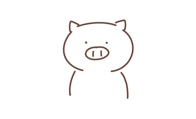 告白的爱心小猪简笔画 告白的爱心小猪简笔画