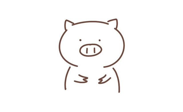 告白的爱心小猪简笔画 告白的爱心小猪简笔画