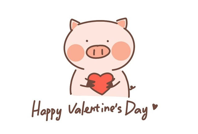 告白的爱心小猪简笔画 告白的爱心小猪简笔画