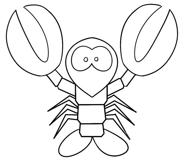 举着大钳子的龙虾简笔画 举着大钳子的龙虾简笔画