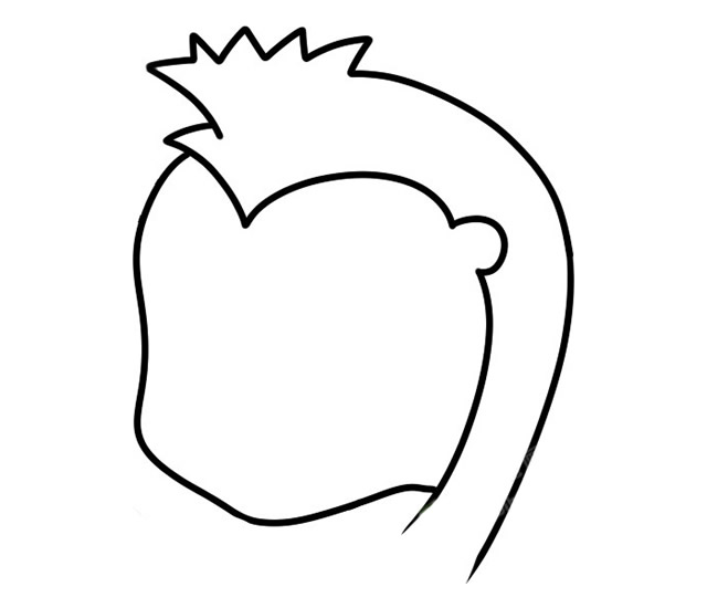 拿着钢叉的卡通海马简笔画