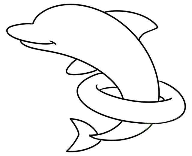 玩圈圈的海豚简笔画教程 玩圈圈的海豚简笔画教程