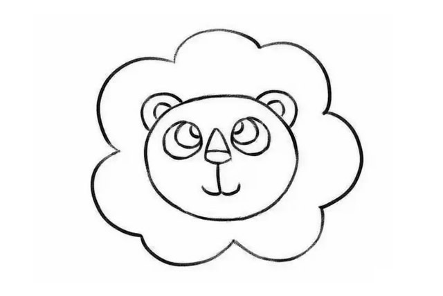 可爱的小狮子简笔画步骤