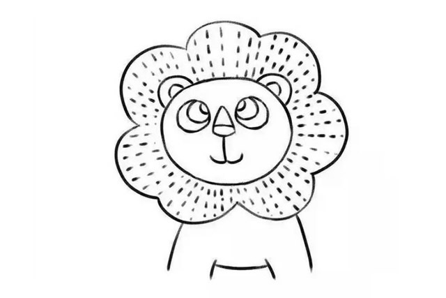 可爱的小狮子简笔画步骤