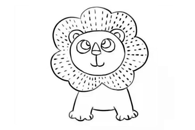 可爱的小狮子简笔画步骤