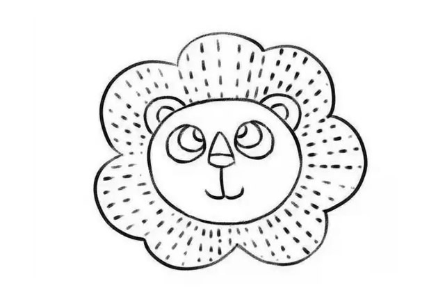 可爱的小狮子简笔画步骤