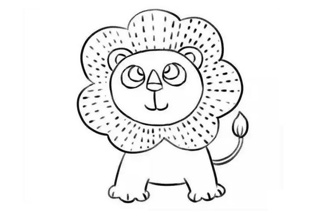 可爱的小狮子简笔画步骤