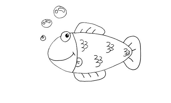 海草和小鱼卡通简笔画教程 海草和小鱼卡通简笔画教程