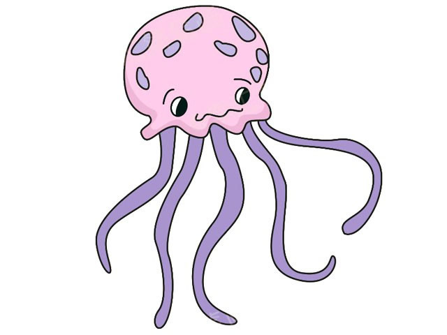 水母怎么画 卡通水母简笔画教程