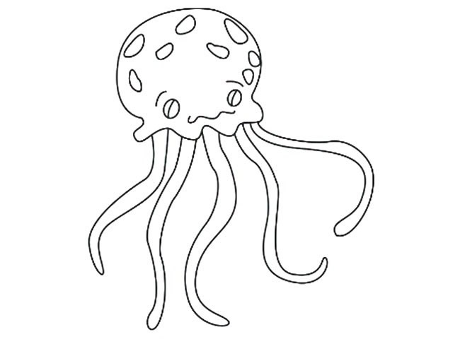 水母怎么画 卡通水母简笔画教程