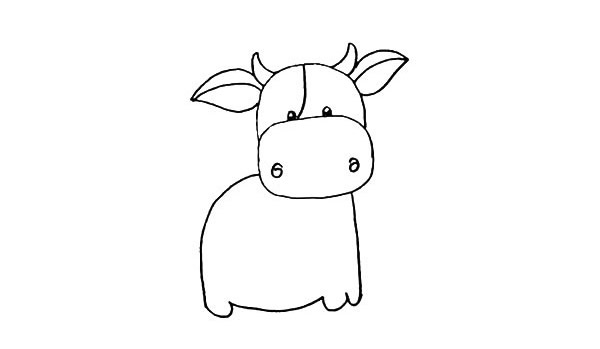 奶牛卡通简笔画教程