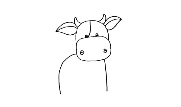 奶牛卡通简笔画教程