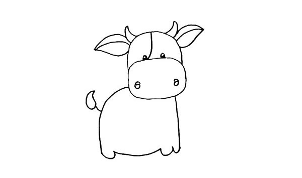 奶牛卡通简笔画教程