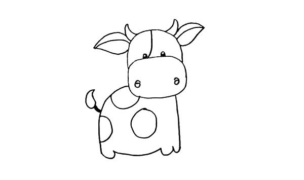 奶牛卡通简笔画教程
