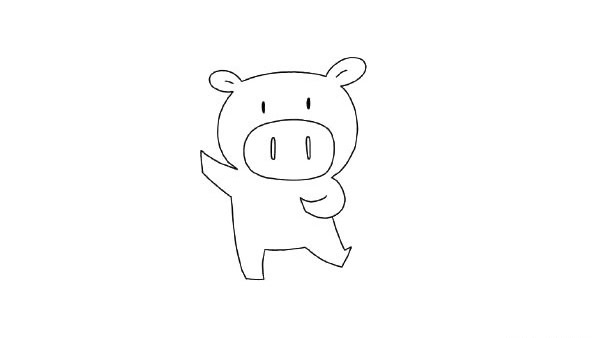 放鞭炮的小猪简笔画教程