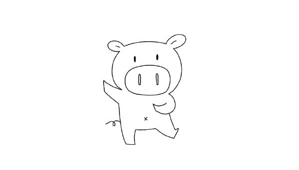 放鞭炮的小猪简笔画教程