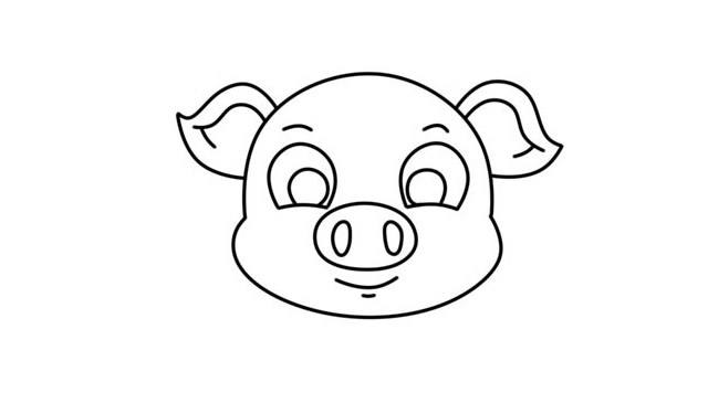 拜年的小猪简笔画教程