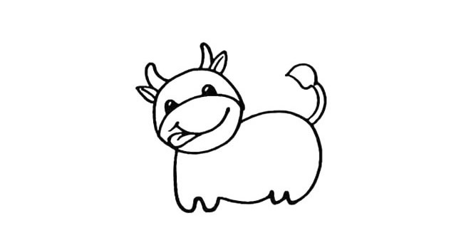 带颜色的奶牛简笔画怎么画